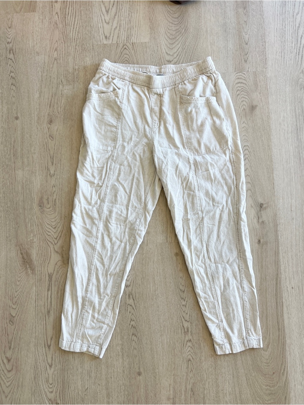 Cream linen pants